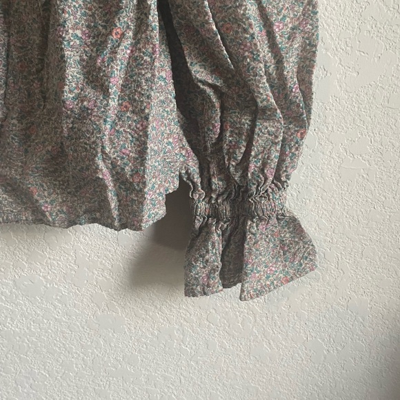 Moodie Ditsy Floral Long Sleeve Blouse M Keyhole Back Boho Hippie Peasant - Picture 4 of 12